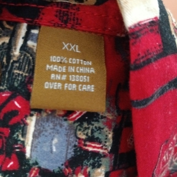 Clearwater Outfitters Mens XXL Christmas Shirt Classic Cars Santa Route 66 Red - Picture 5 of 14